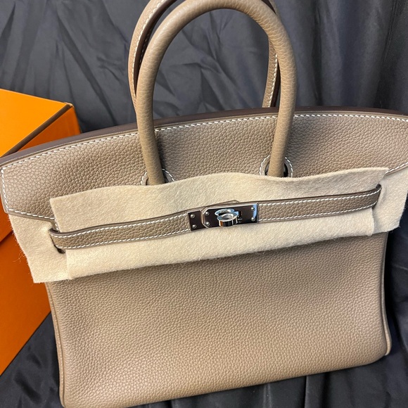 Authentic Hermes birkin25 etoupe stamp B. - Picture 2 of 16